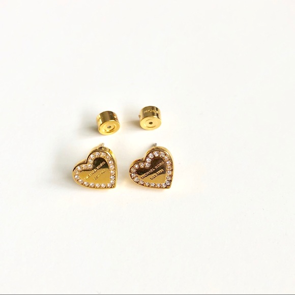 Last one! Michael Kors Pave Heart Stud Earrings - Picture 2 of 3
